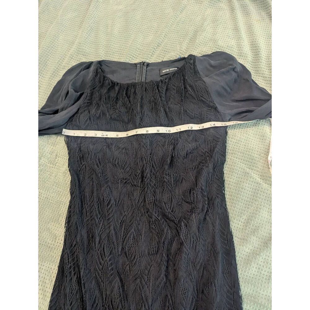 Wayne Cooper Women’s Size 1 small Black Silk Blend Long Sleeve Mini Shift Dress - Picture 8 of 8
